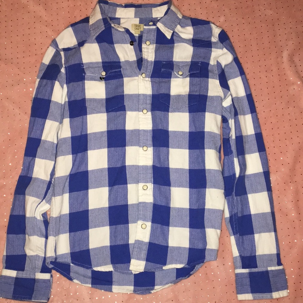 Boys Large True craft LS Plaid Button Down